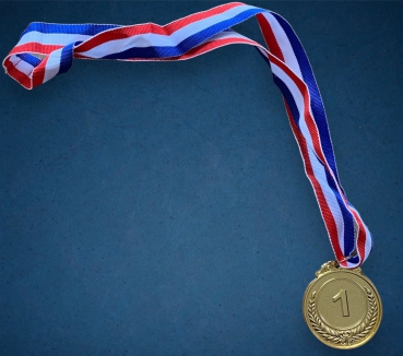 Medaille aus Metall Platz Nr. 1 (Gold)