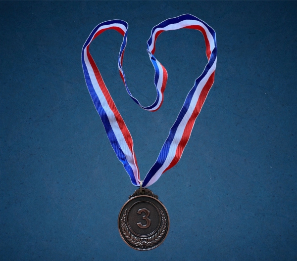 Medaille aus Metall Platz Nr. 3 (Bronze)