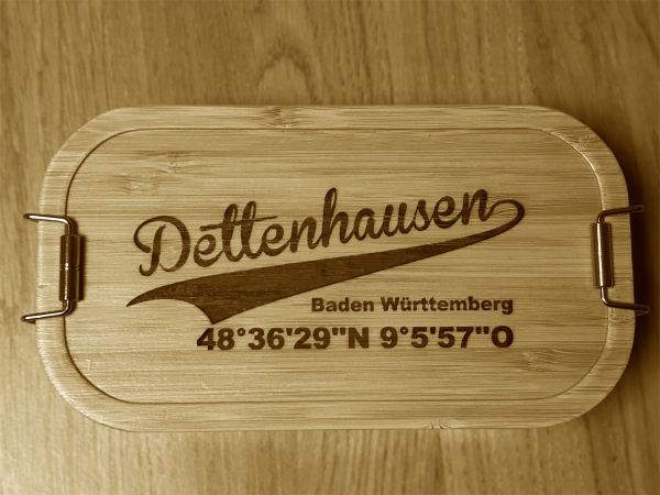 Vesperdose aus Edelstahl mit Holzdeckel